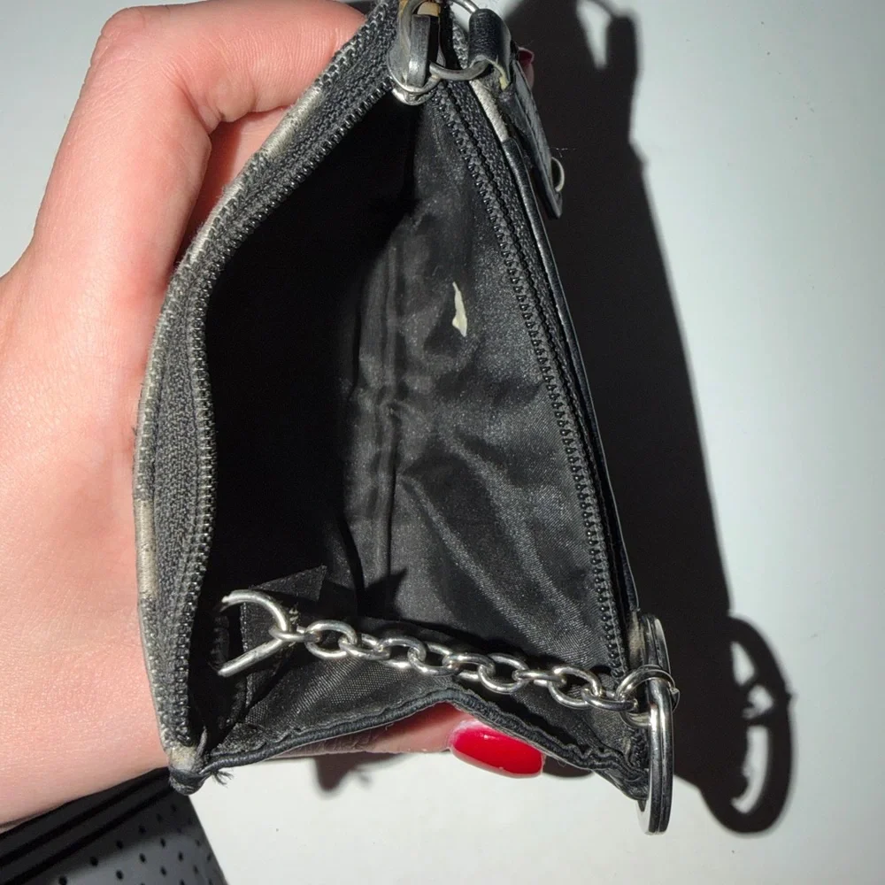 Coach Black and Gray Logo Coin Pouch